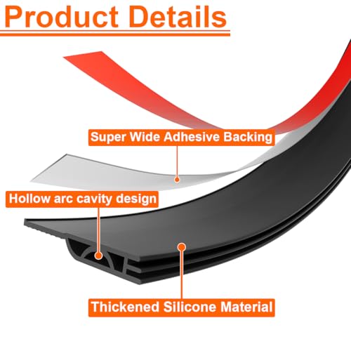 Ormein Door Draft Stopper, Adjustable Weather Stripping Seal for Cold Insulation, Bottom/Under Sweep for Exterior & Interior Doors, Seal Blocker Noise, Black, 39 inches