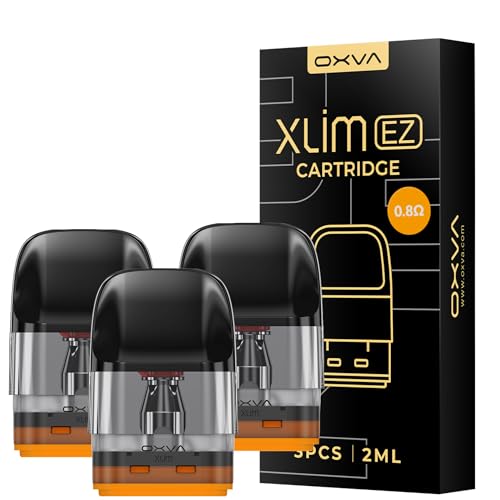 OXVA Xlim EZ Pods 0.8 for Oxva Xlim Pro 2 NEW Oxva Vape Pods for Oxva Xlim Pro Xlim SE Xlim SQ Xlim Go E Cigarette Vape Oxva Xlim Pods Top Fill 2ml Refillable Cartridge Pods No Nicotine (0.8ohm)