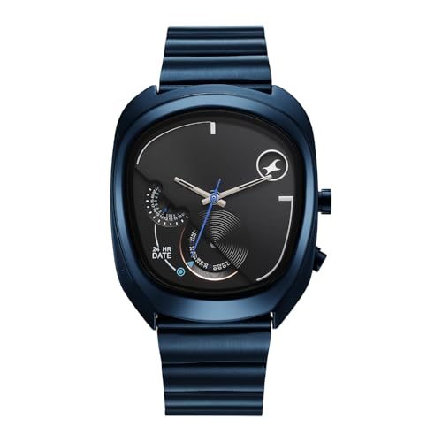 Fastrack Cosmic Tribe Quartz Black Shaped Dial Men's Watch | Stainless Steel Strap Material | Watches for Men Analog - 3327QM01
