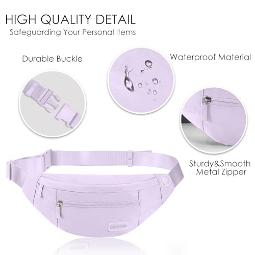 Image of Fashion Crossbody Fanny Pack Trendy Belt Bag for Women Men 4-Zipper Pockets Workout Running Casual Wallets Waist Pack Travel Bag Carrying All Phones