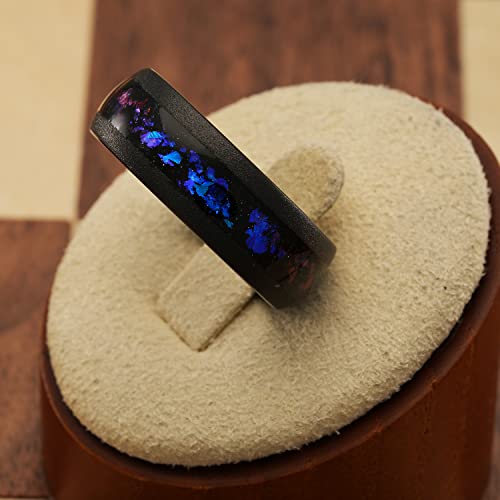 100S JEWELRY Mens Tungsten Rings Orion Nebula Opal Galaxy Inlay Black Sandblasted Finish Engagement Promise Wedding Band Sizes 6-163