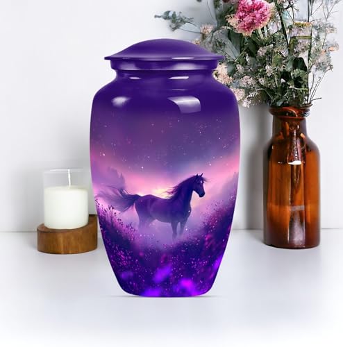 Image of Horse Urn for Ashes - Large 10 Inch Cremation Urns for Human Ashes Adult Male - Memorial Urns for Adult Mom - Decorative Ash Holders - 10 inch & 3 inch Pack of 3