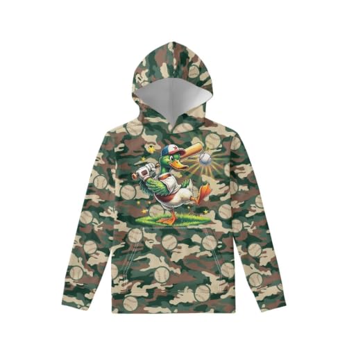 Image of WELLFLYHOM Boys Hooded Sweatshirts Hoodie Pullover Cool Graphic Crewneck Blouses Size 6-16