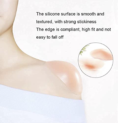 Silicone Shoulder Pads for Womens Clothing, Anti-Slip Shoulder Push-Up Pads Invisible Breathable Enhancer Reusable (2 Pairs (Transparent & Skin)3