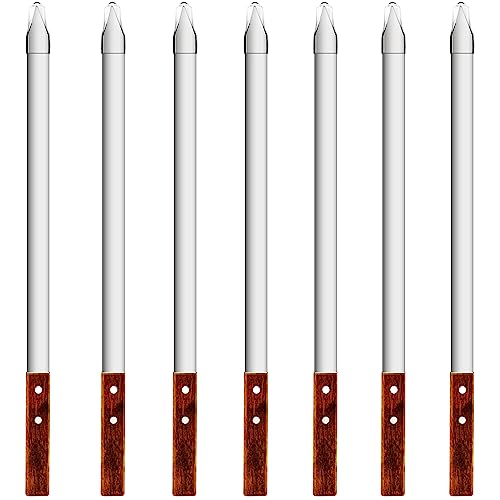 Voniel 23.6 Inch Long Kabob Skewers,0.91Inch Wide Skewers for Kabobs,Metal Stainless Steel Skewers for Grilling,Extra Large Flat Kebab BBQ Skewers,Barbecue Kabob Sticks with Wood Handle,Set of 7 Kebob