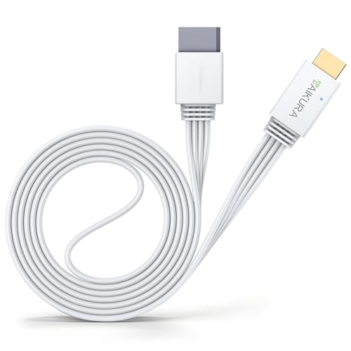TAIKURA Adaptateur Wii HDMI 1080P/720P Prend en Charge Tous Les Modes D'affichage Câble avec Câble WII Et HDMI Intégré De 150 Cm, Plug and Play(Blanc)