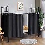 zhidiloveyou Blackout Bottom Bunk Bed Curtains Thickened Privacy Dorm Loft Canopy Bed Curtain, 2 Panels Black