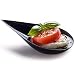 DLux 100 4-in Tear Drop Mini Appetizer Plates, Black Plastic Spoons - Desserts and Appetizers Dishes Serving Plate - Disposable Asian Spoon Set, Small Catering Dessert Tasting Cups - with Recipe Ebook