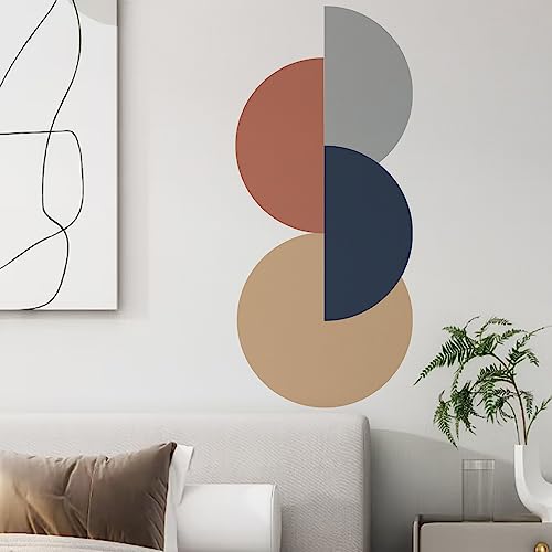 Runtoo Boho Circle Wall Decals Retro Abstract Wall Art Stickers Living Room Bedroom Nursery Home Decor - Image 2