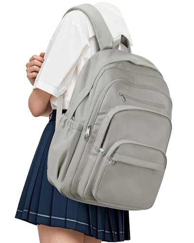 suradar University Backpack with Multiple Pockets – Gray Brown suradar University Backpack with Multiple Pockets – Gray Brown