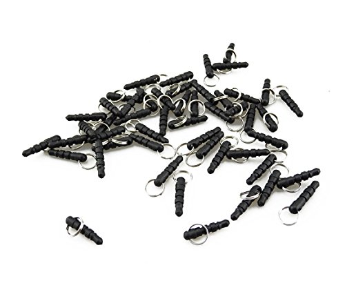 Yueton Pack Of 50 Diy Smartphone / Cell Phone Charm Universal 3.5Mm Anti Dust Earphone Jack Plug Dust Proof Headphone Plug With Hole And Ring For Iphone/Ipad/Samsung/Htc #TOP2