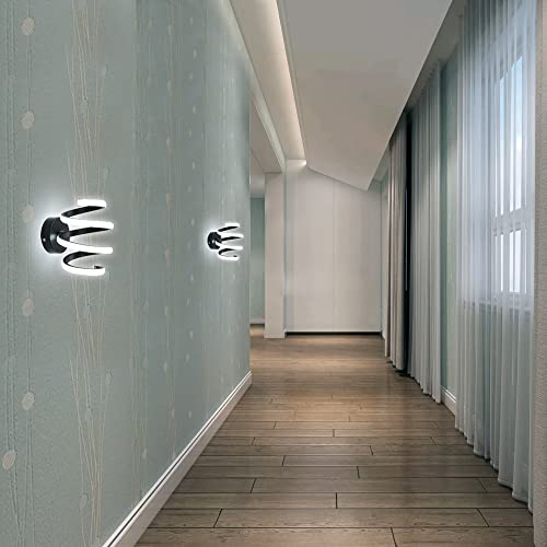 SENQIU Applique a Parete Led, 24W Nero Luce Fredda...