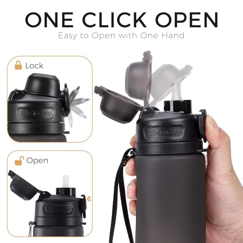 TakeToday Collapsible Water Bottles 20oz, Leak Proof, BPA-Free, Foldable Silicone Travel Water Bottle with Straw Strap for Cycling, Hiking, Outdoors3