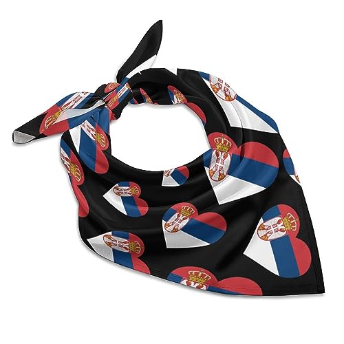 Serbia Serbian Country Flag Unisex Bandanas Print Hair Kerchief Hair Scarves Headscarf Scarf Headband Handkerchiefs