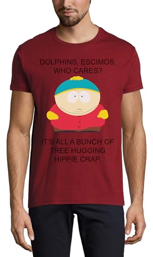 T-shirt bordeaux Dolphins ESCIMOS en coton anti-déformation pour homme qui ne rétrécit pas