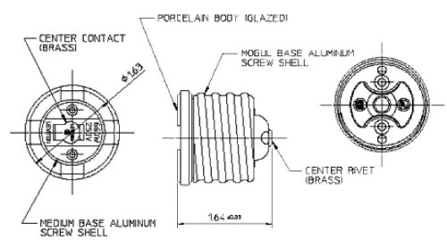 Leviton 000-8681 Reducer Lamp Socket