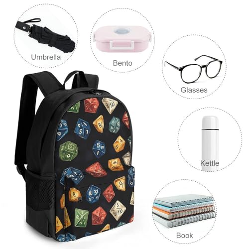 D And 20 Dice Dungeons Travel Backpack Casual Daypack Shoulder Bag with Adjustable Shoulder Straps for Men Women3