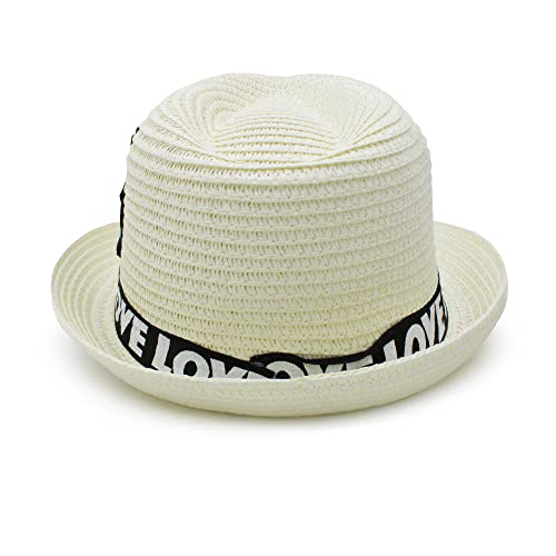 Image of VRITRAZ Kids Straw Hat for Baby Boys & Girls | Printed Summer Sun Hat, Woven Wide Brim Beach Cap, Lightweight Breathable Holiday Travel Picnic Outdoor Fancy Dress Fashion Hat for Children & Toddler