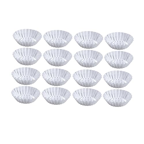 KICHOUSE 50 Piezas tazas de metal para hornear cacerola bandejitas de aluminio moldes reutilizables para tarta de huevo sartenes para tartaletas molde para tartas de huevo Silver
