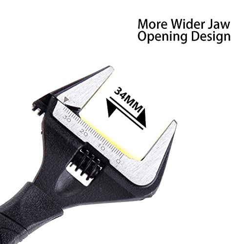 Zeguard 6 inch Adjustable Spanner, 34mm Wide Jaw Opening Adjustable Wrench, 165mm Plumbing Tools Set for Plumbers - Image 2