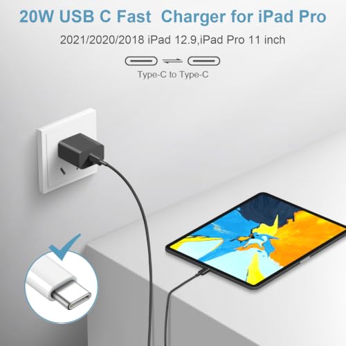 Image of iPhone 17 16 15 Charger Fast Charging Type C Chargers USB C Charger Block iPhone Air Chargers with 2 Pack 6FT Cable for iPhone 17 /17 Plus /17 Pro Max /16 /16 Plus /16 Pro Max /15 Pro Max /iPad Pro(Black)