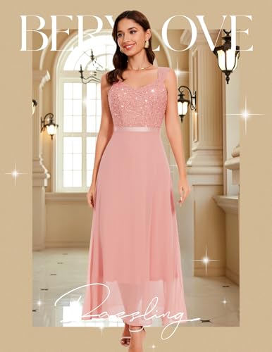 BeryLove Formal Wedding Guest Sequin Mother of The Bride Dress Evening Dresses2