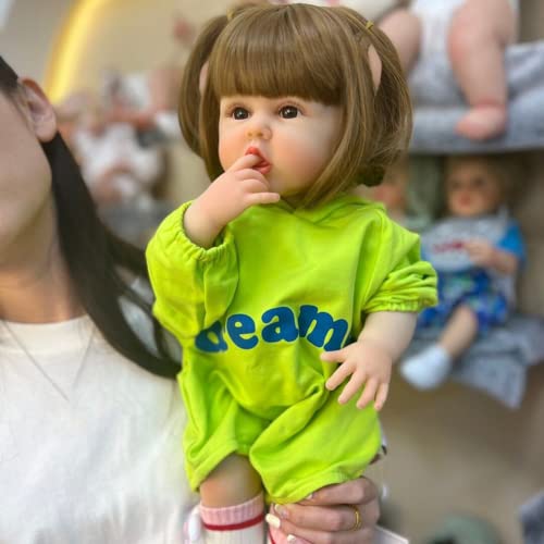 Lonian 22 Zoll 55 cm Vollsilikon Real Touch Reborn Baby Girl Puppe Kinder Badespielzeug wasserdichte Puppe (Blue Eyes) – Bild 6