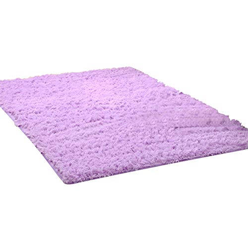 Kekon Ultra Soft Indoor Modern Square Area Rugs Fluffy Non-Slip Floor Carpets Silky Mat for Living Room Bedroom Kids and Baby Room Nursery and Pet, 1.3 * 1.3ft, Purple