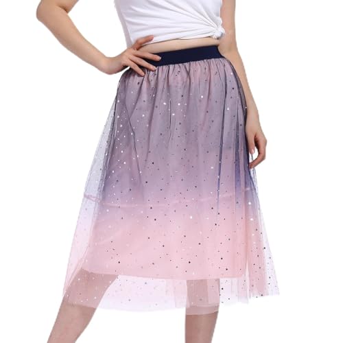 Jupe longue tulle femme boutons paillettes maille tutu chic