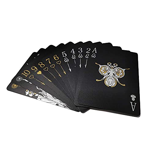 ACELION wasserdichte Spielkarten, Plastik Pokerkarten, Poker Karten Set, Playing Cards (Black Dragon) – Bild 6