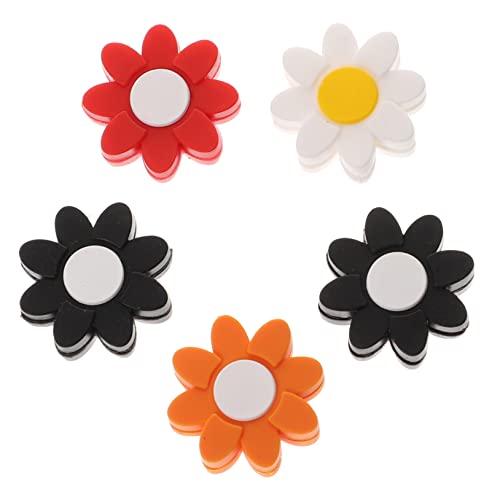 Abaodam 5Pcs Cartoon Petal Tennis Racket Dampener Outdoor Vibration Absorber for Sports Easy to Install Color Random for Enhanced Performance