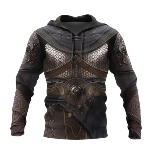 Sweat à capuche armure médiévale 3D FULBHPRINT pull de style Harajuku décontracté unisexe