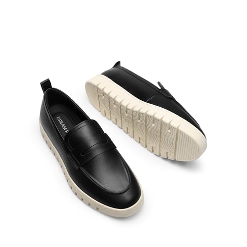 DREAM PAIRS Loafers for Women Casual Comfortable Slip On Business Work Loafer Shoes with Arch Support,Size 9,Black-Pu,DWUMLS2507