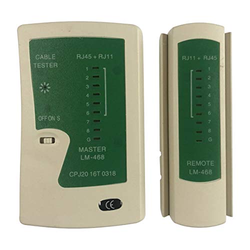 Triamisus Testeur de câble réseau Professionnel Rj45 Rj11 Rj12 Cat5 Utp Réseau LAN USB Testeur de câble Détecteur Outils de Test à Distance Outil de Mise en réseau - Blanc