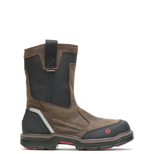 Wolverine Men's Overman Nano Toe 10 Inch Waterproof Contour Welt Work Boot, Brown/Black, 7 M US