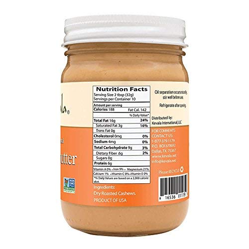 Miniatura 5 de Kevala Mantequilla de anacardo natural premium 12 oz paquete de 3