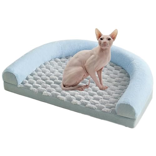 Lifetipsスフィンクス Sphynx U型 ペットベッド 犬 猫 クッション ソファ 丸洗い可 滑り止め 保温 四季対応 小型犬 中型犬 大型犬 多頭飼い 快適 枕付き 軽量 カバー取り外し インテリアに馴染む 圧縮梱包 極厚 やわらか 防汚 通気性