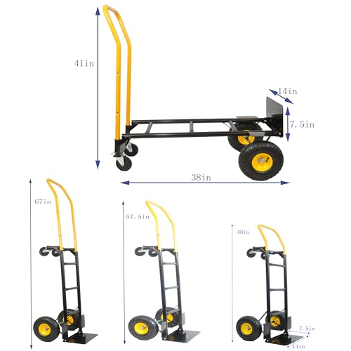 Carretilla de mano robusta 330 lb con neumáticos inflables miniatura 2