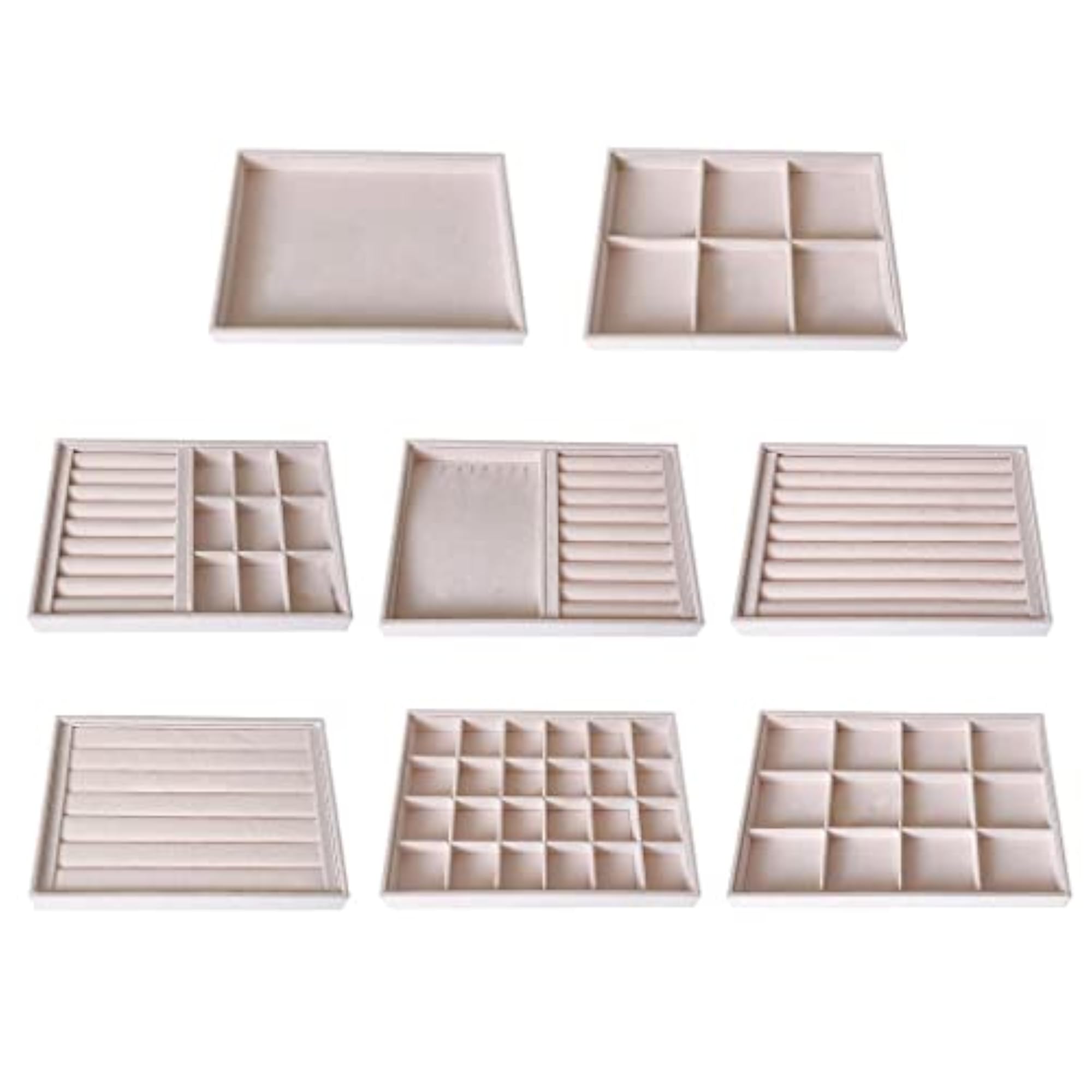 Velvet Stackable Jewelry Display Box Tray Case
