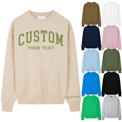 Custom Embroidered Sweatshirt - Design Your Own Text or Name, Personalized Crewneck Pullover, Gift for Men & Women, Cozy and Stylish for Birthday, Christmas, Anniversary, Mother's Day