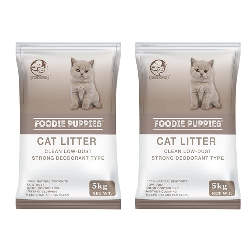 Foodie-Puppies-Natural-Bentonite-Cat-Litter-10kg-with-Lavender-Fragrance-for-Multiple-Cats-and-Kittens-Clean-Low-dust-Strong-Deodorant-Litter-Tray-Refill-with-Odor-Controlling-Instant-Clumping