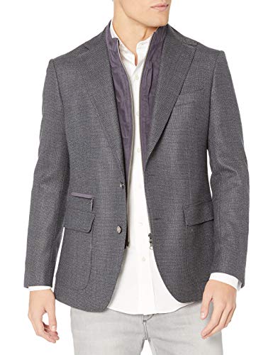 Robert Graham Men's Downhill Woven Sportcoat, Steel, 46