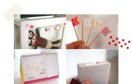 Allydrew Decorative Washi Masking Tape Sticker Paper (54 Sheets, 2Pk), Solid & Fabric #TOP3