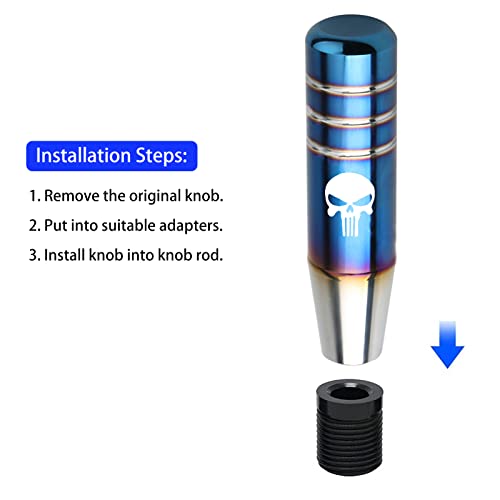 Neynavy 1 Pc Gear Stick Shifter Knobs, Skull Design Aluminum Alloy Weighted Gear Lever Metal Stick Shifter Handle Fit For Most Automatic Manual Vehicle (Multicolored) #TOP4