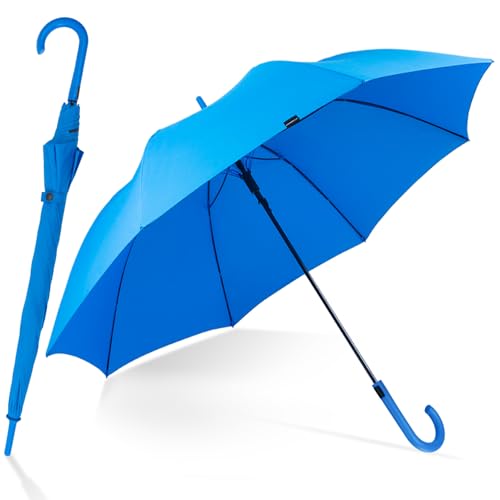 RUMBRELLA UV Stick Umbrella Auto Open UPF 50+ with J Hook Handle 51IN Royal blue