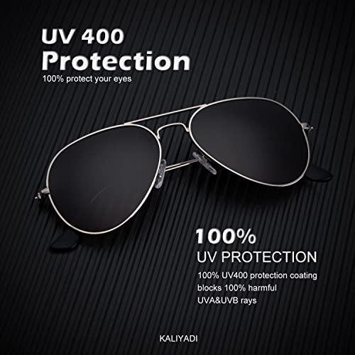 Image of KALIYADI Classic Aviator Sunglasses for Men Women Driving Sun glasses Polarized Lens UV Blocking