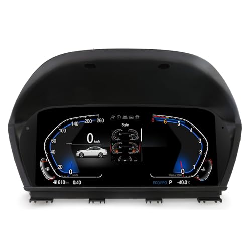 Cuadro de Instrumentos Digital LCD 10' para BMW Serie 1 F20 F50 Serie 2 F22 F45 X1 F48 F49, Panel de Instrumentos Digital 4-Core, Admite TPMS, Temperatura Aceite y Controles Volante Sin Fibra óptica