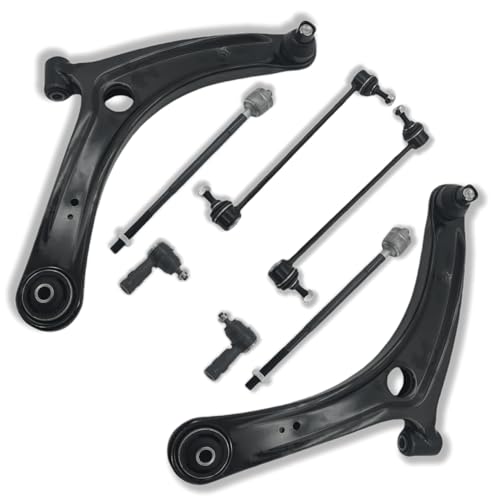 Koxot Front End 8pc Suspension Kit Fit for Mitsubishi 2007-2013 Outlander, 2008-2017 Lancer, 2x Front Lower Control Arm with Ball Joint, 2x Front Sway Bar End Links, 4x Front Outer/Inner Tie Rods