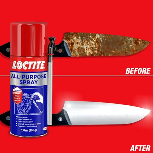 Image of Loctite All purpose spray cleaner for Home & Auto Maintenance, Rust&Stain remover, Cleans Chimney & Sticky Residue,lubricates rusty locks and surfaces, Ideal for Home, Kitchen, Automotive,DIY (200 ml)