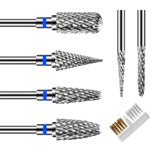 CGBE Nail Drill Bits, 6 Pcs Carbide Nail Drill Bits Set for Acrylic Nails